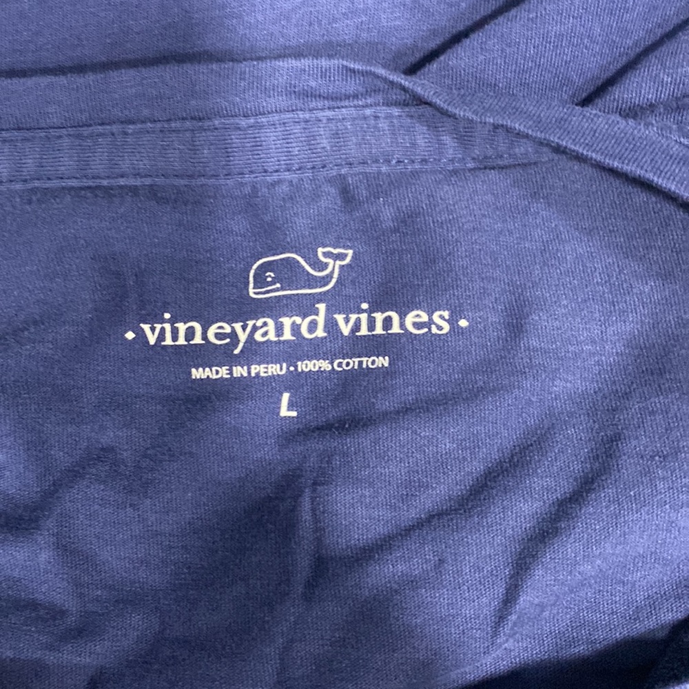 Vineyard Vines Blue Short Sleeve Tee with American Flag Whale - Picture 5 of 5